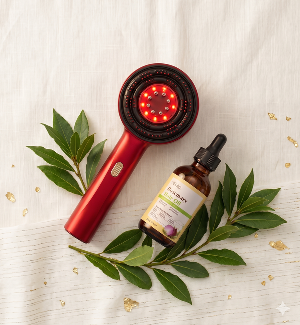 Das komplette Kopfhaut-Pflegeritual – Massagekamm + Serum