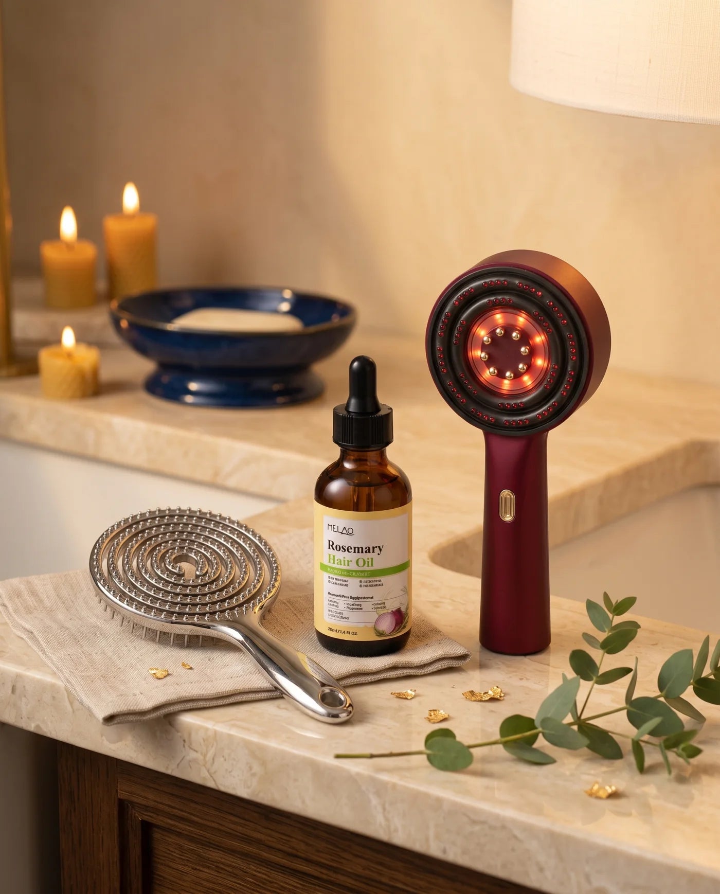SELVO Premium Bundle – Massagekamm, Serum + Premium Kamm