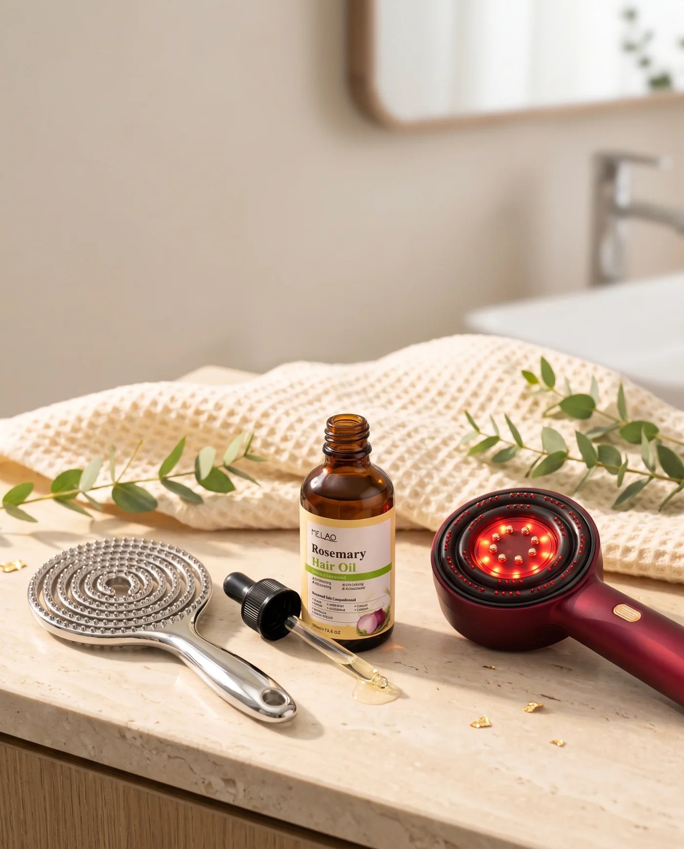 SELVO Premium Bundle – Massagekamm, Serum + Premium Kamm